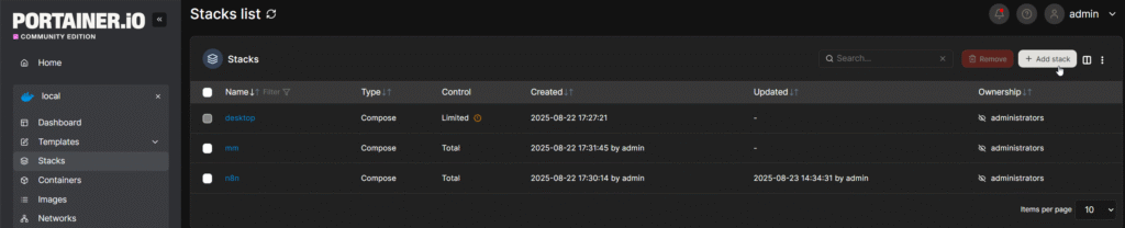 image-7-1024x208 Docker Basics - Docker Compose -Portainer Stacks
